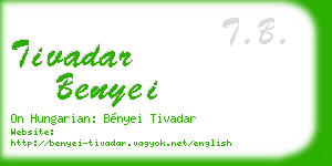 tivadar benyei business card