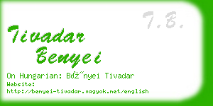 tivadar benyei business card